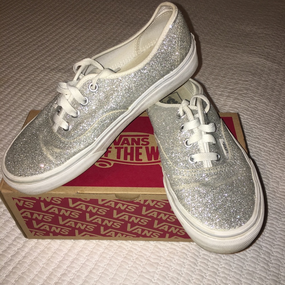 Silver Glitter Vans